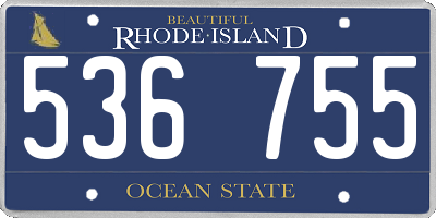 RI license plate 536755