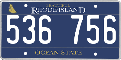 RI license plate 536756
