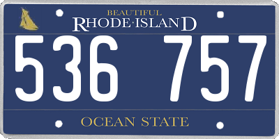 RI license plate 536757