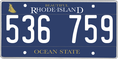 RI license plate 536759