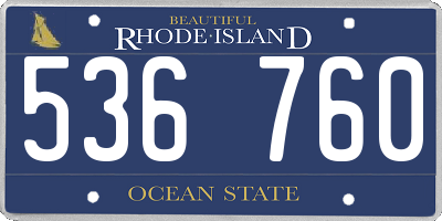 RI license plate 536760