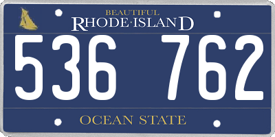RI license plate 536762
