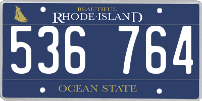 RI license plate 536764