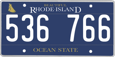 RI license plate 536766