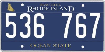 RI license plate 536767