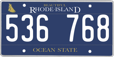 RI license plate 536768