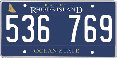 RI license plate 536769