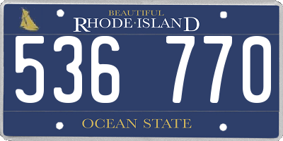 RI license plate 536770