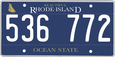 RI license plate 536772