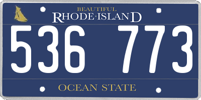 RI license plate 536773