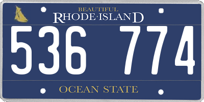 RI license plate 536774