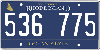 RI license plate 536775