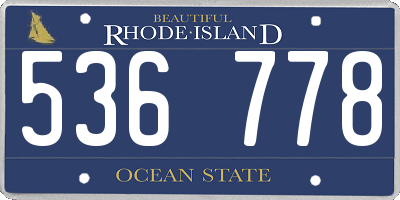 RI license plate 536778