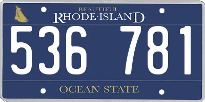 RI license plate 536781