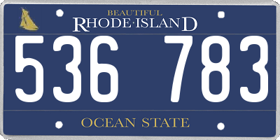 RI license plate 536783