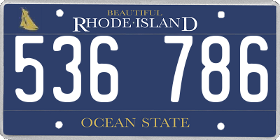 RI license plate 536786