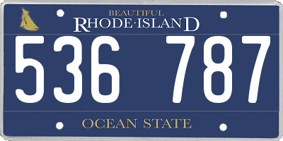 RI license plate 536787