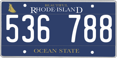 RI license plate 536788
