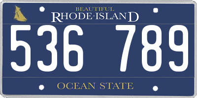 RI license plate 536789