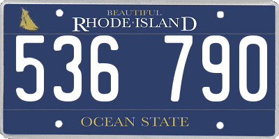 RI license plate 536790