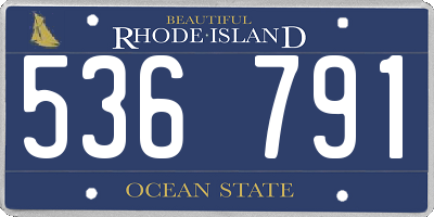 RI license plate 536791