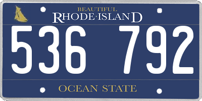 RI license plate 536792