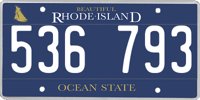 RI license plate 536793