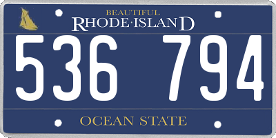 RI license plate 536794