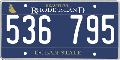 RI license plate 536795