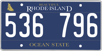 RI license plate 536796