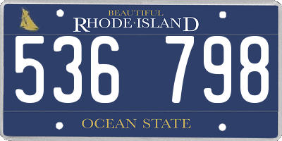RI license plate 536798
