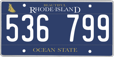 RI license plate 536799