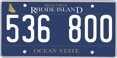 RI license plate 536800