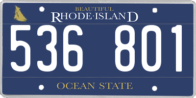 RI license plate 536801
