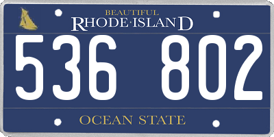 RI license plate 536802