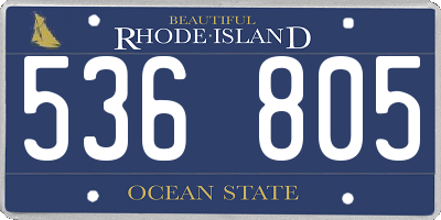 RI license plate 536805
