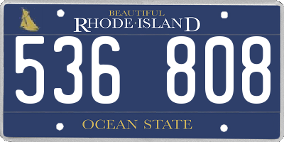 RI license plate 536808