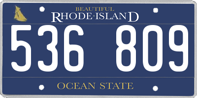 RI license plate 536809