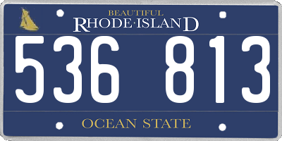 RI license plate 536813