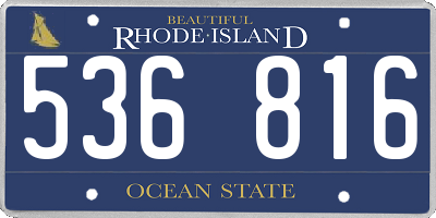 RI license plate 536816