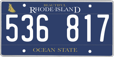RI license plate 536817