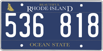 RI license plate 536818