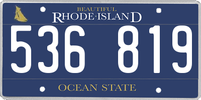 RI license plate 536819