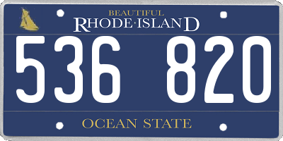RI license plate 536820