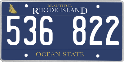 RI license plate 536822