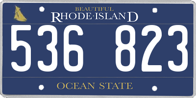 RI license plate 536823