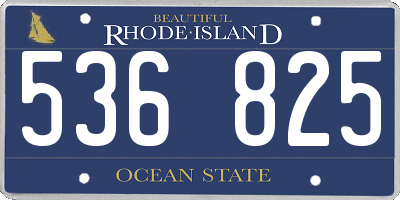 RI license plate 536825