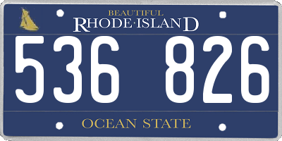 RI license plate 536826
