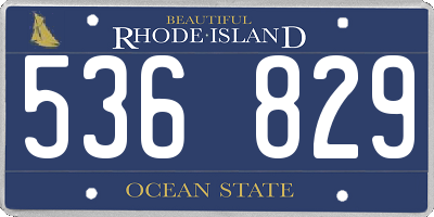 RI license plate 536829