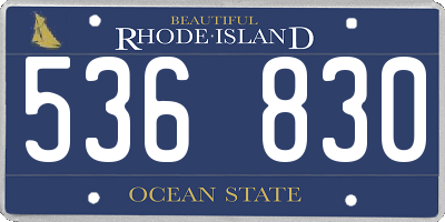 RI license plate 536830